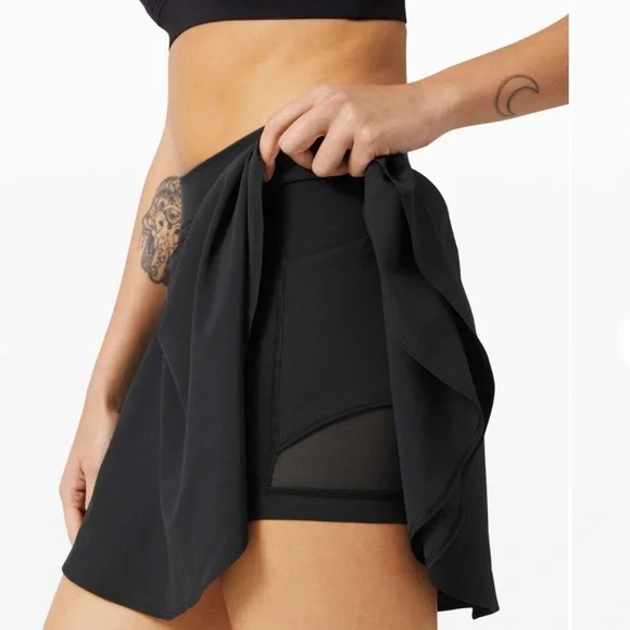 Lululemon Court Rival High Rise Skirt Tall Black 4 Pockets - Picture 15 of 16